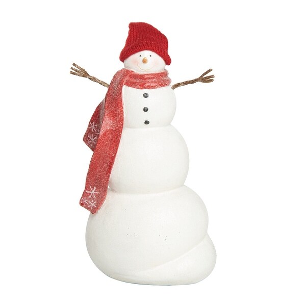 Transpac Resin 9.25 in. White Christmas Big Arms Snowman Figurine