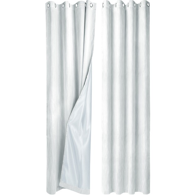 Piccocasa Linen Textured Look Grommet Top Blackout Bedroom Curtains 2 Pcs