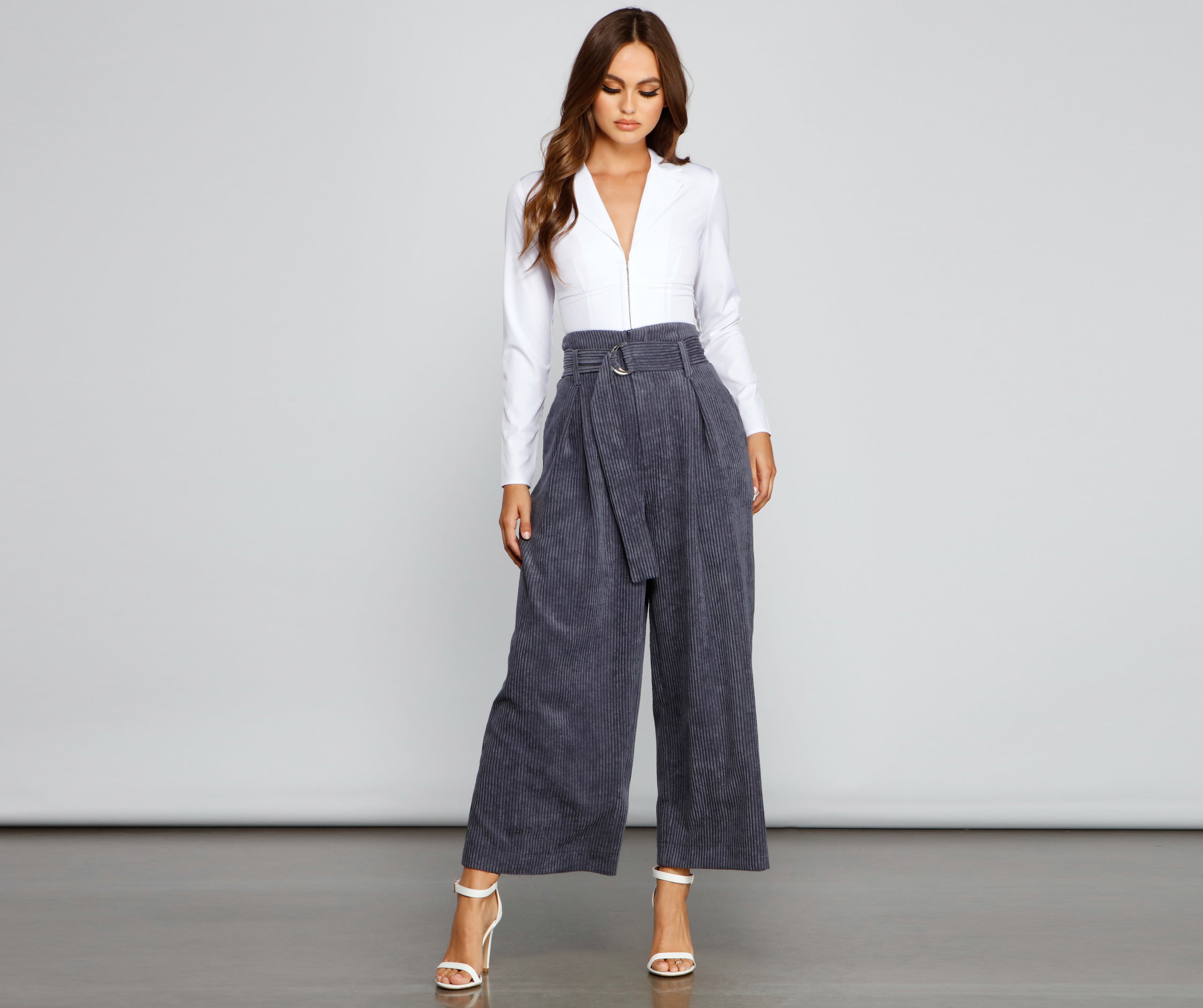 High Waist Flared Corduroy Pants