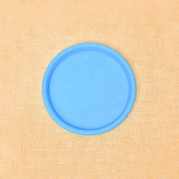 3.7 inch (9 cm) Round Plastic Plate for 4 inch (10 cm) Grower Pots (Sky Blue) (set of 6)