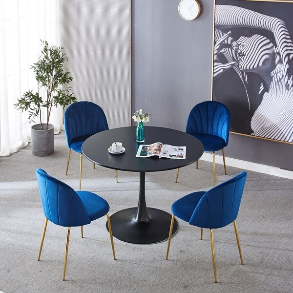 Black Round Dining Table/ End Table Leisure Coffee Table