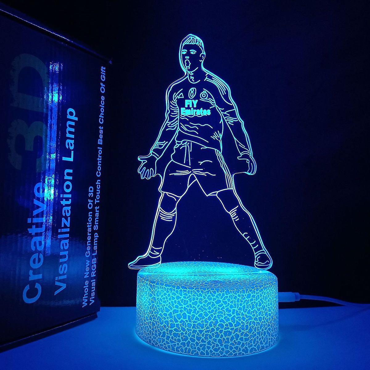 Ronaldo 7 Illusion Lamp 3d Night Light With 16 Color Change Remote Control，room Dcor