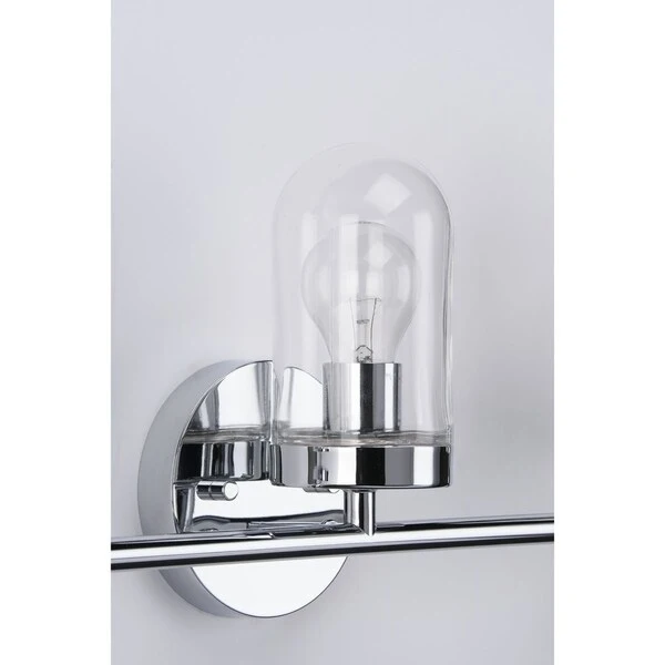 Signal Collection 3-Light Polished Chrome Clear Glass Coastal Bath Vanity Light