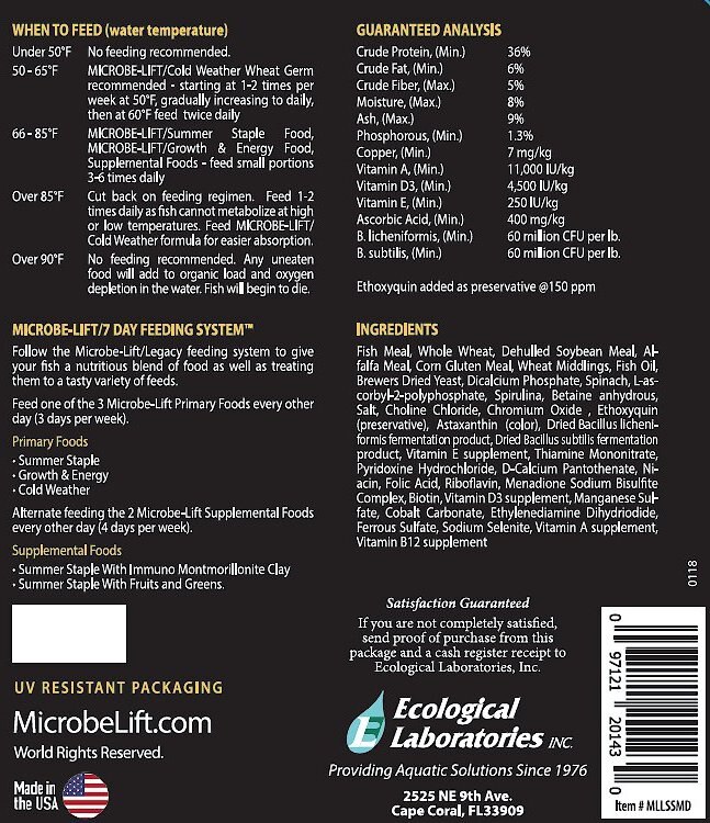 Microbe-Lift Legacy Summer Staple Floating Pellets with Color Enhancer Koi and Goldfish Food