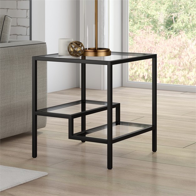 Metal Two Tier Side Table In Black Henn amp hart