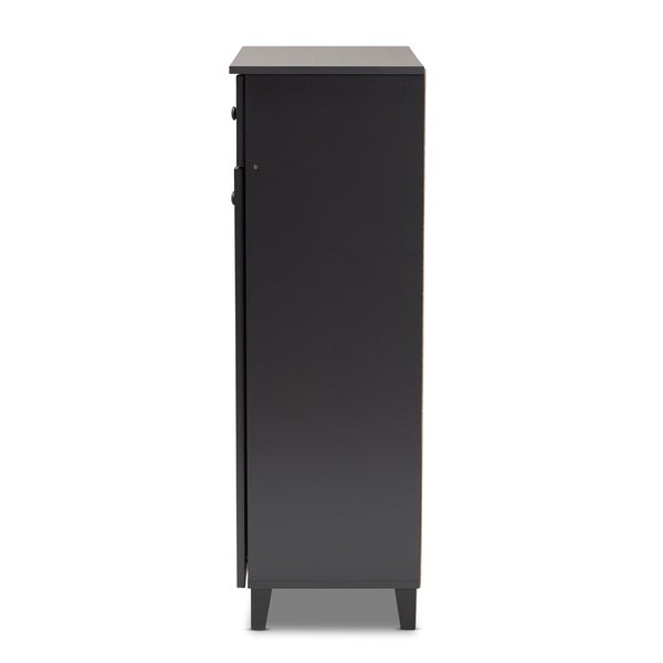 Copper Grove Bergzabern Dark Grey Wood 5-shelf Shoe Storage Cabinet with Drawer - - 28046192