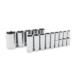 GEARWRENCH 12 in. Drive 6-Point Deep SAE Socket Set (14-Piece) 80733