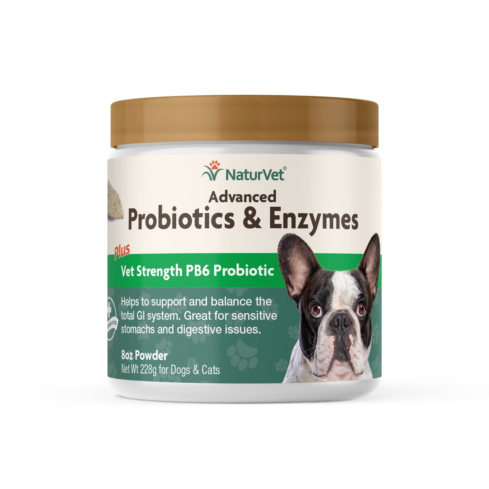 NaturVet Advanced Probiotic  Enzymes Powder for Dogs and Cats