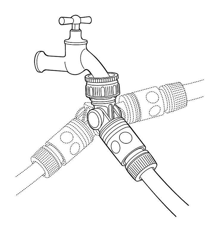 Gardena Angled Rotating Swivel Garden Tap Connector Adaptor 1