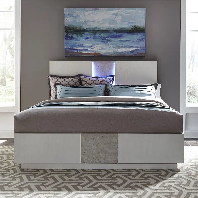 Mirage White Queen Bed with LED Lighting