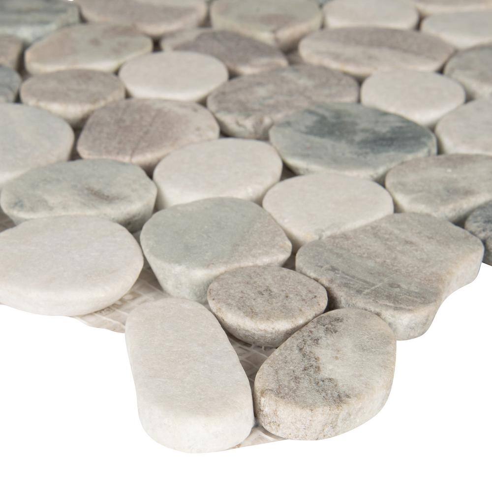 MSI Puebla Greige Pebble 11.75 in. x 11.75 in. Textured Marble Floor and Wall Tile (0.91 sq. ft.Each) PEB-PUEGREI