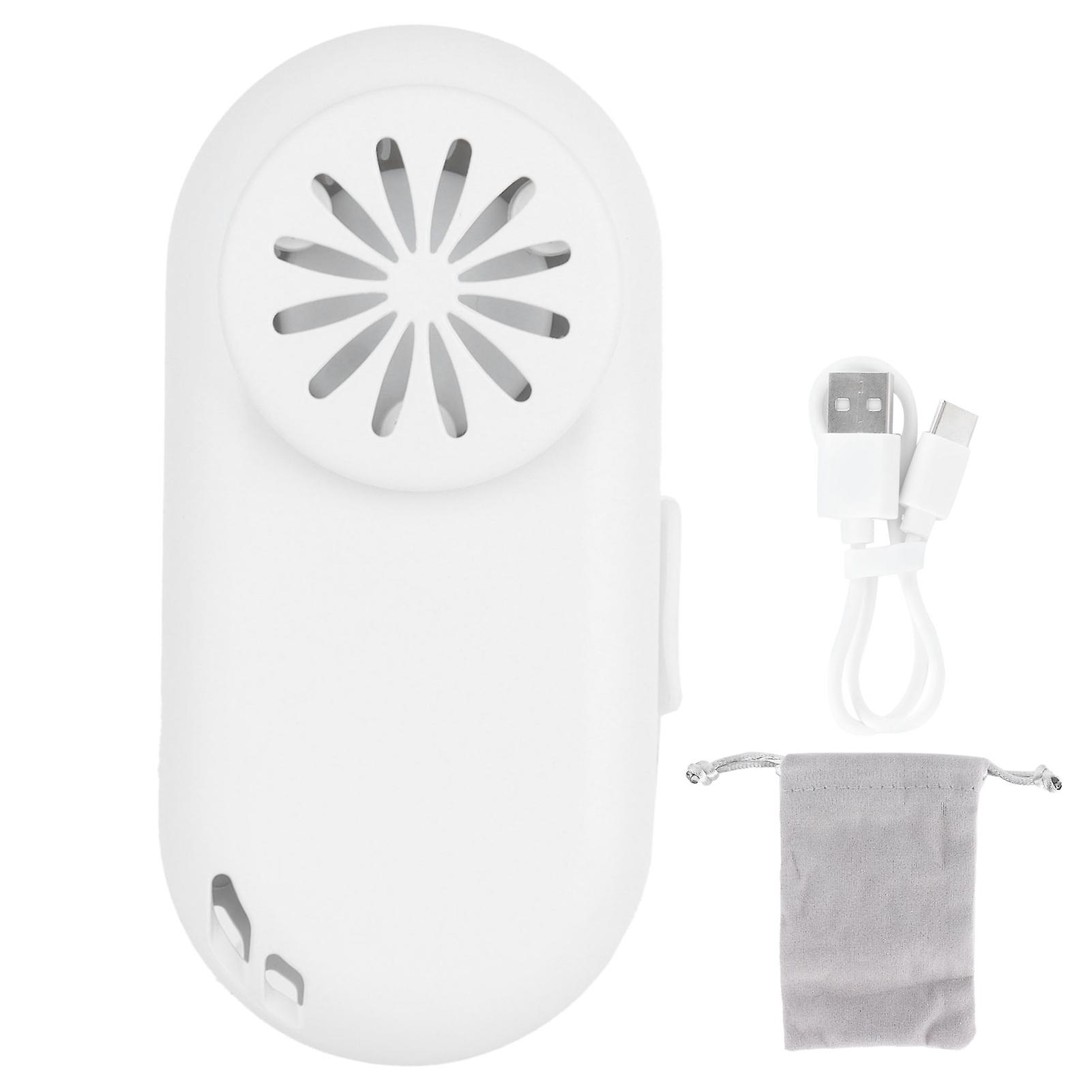 Mini USB Portable Fan Hand Free Cooler Silent Clip‑on Mouth‑Muffle Fans for Home Office Travel Outdoor Activities Summer Gift White