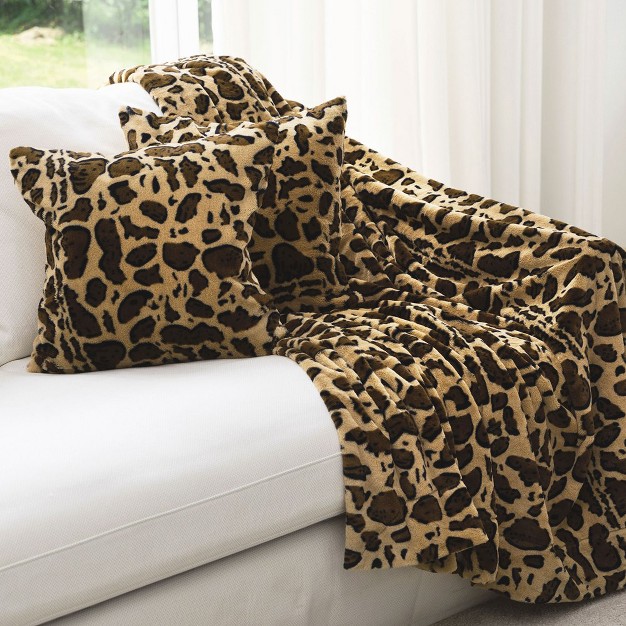 Cheer Collection Set Of 2 Animal Print Throw Pillows