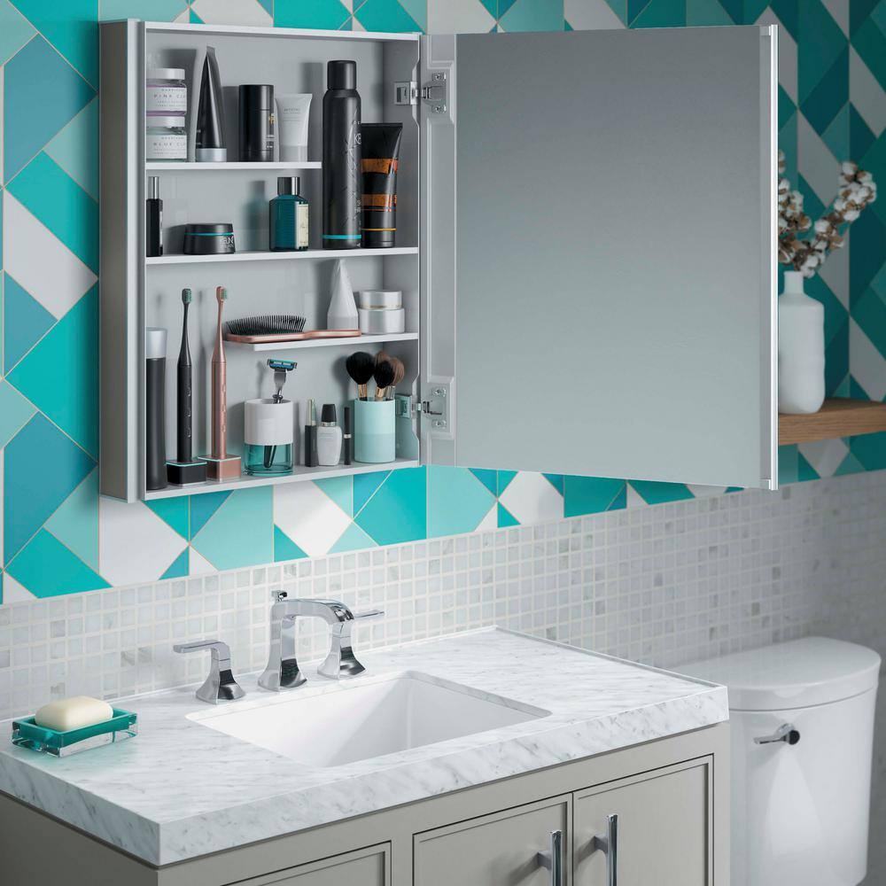 KOHLER Maxstow 20 in. x 24 in. Aluminum Frameless Surface-Mount Soft Close Medicine Cabinet with Mirror K-R79224-LA1