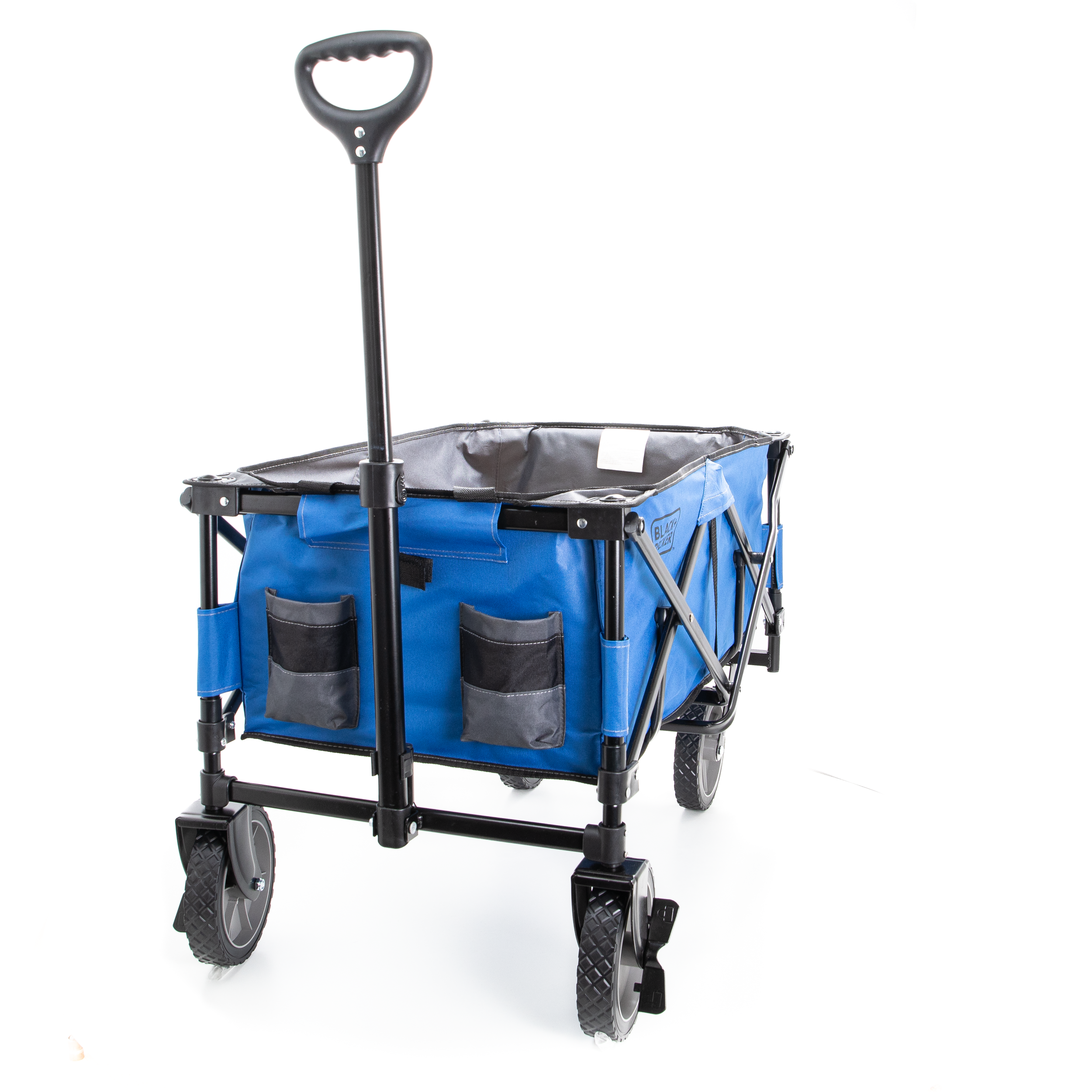 Collapsible Storage Cart, Folding Utility Wagon, Holds up to 176 lbs., Blue