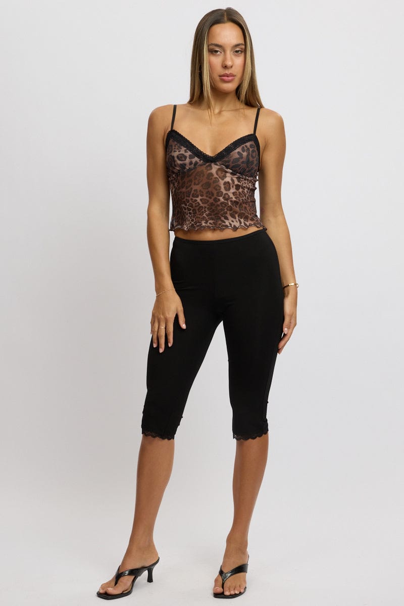 Black Capri Pants Lace Trim