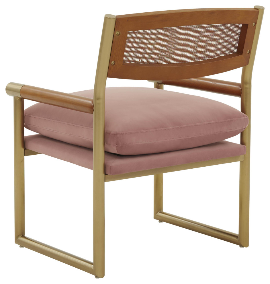 Harlow Rattan Mauve Velvet Chair   Contemporary   Dining Chairs   by Modern Selections  Houzz