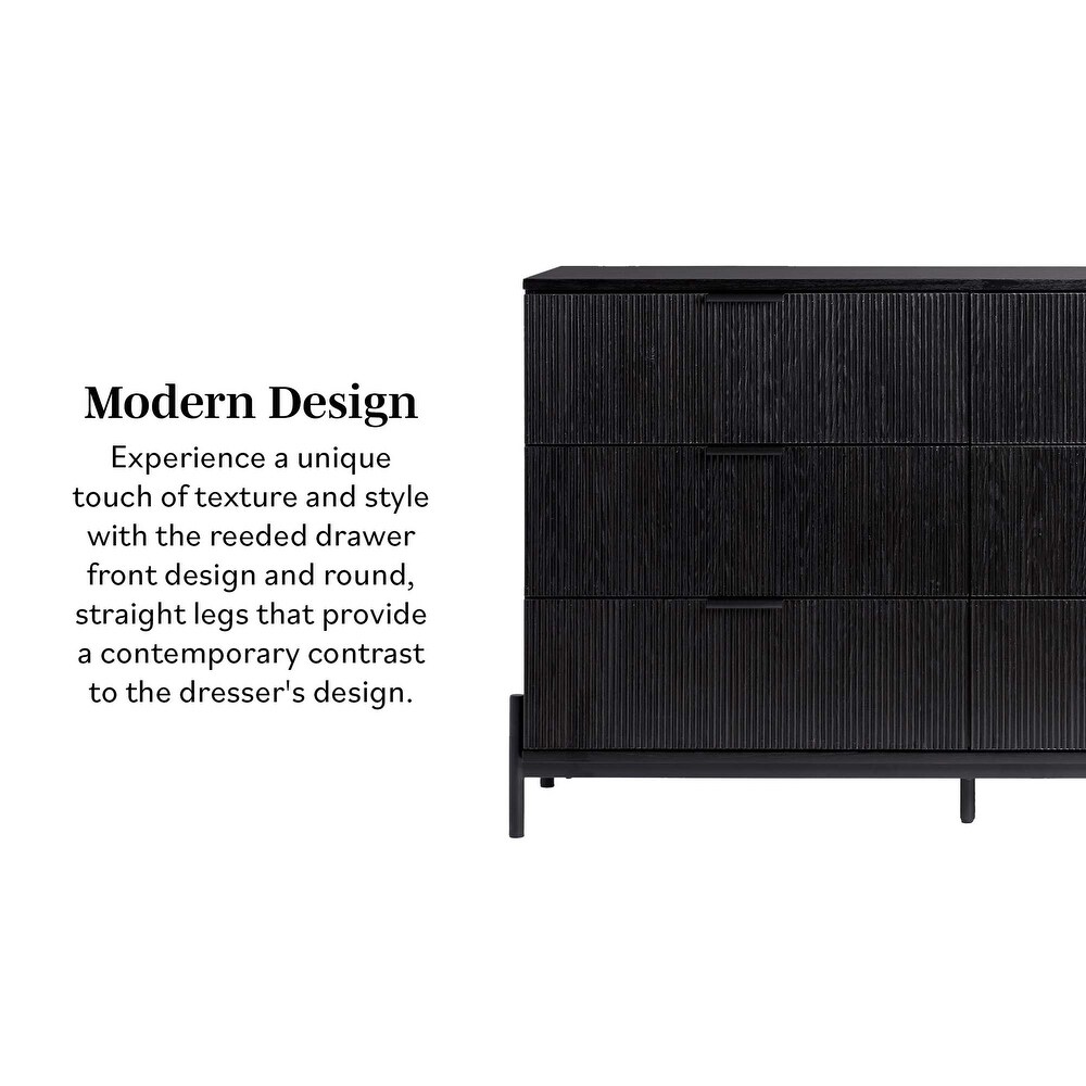 Middlebrook Designs Six Drawer Chest with Reeded Drawer Fronts