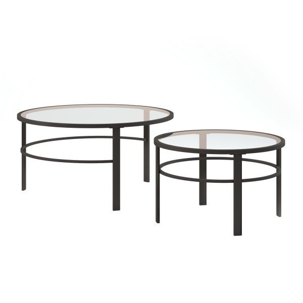 Gaia Round Nested Coffee Table in Blackened Bronze