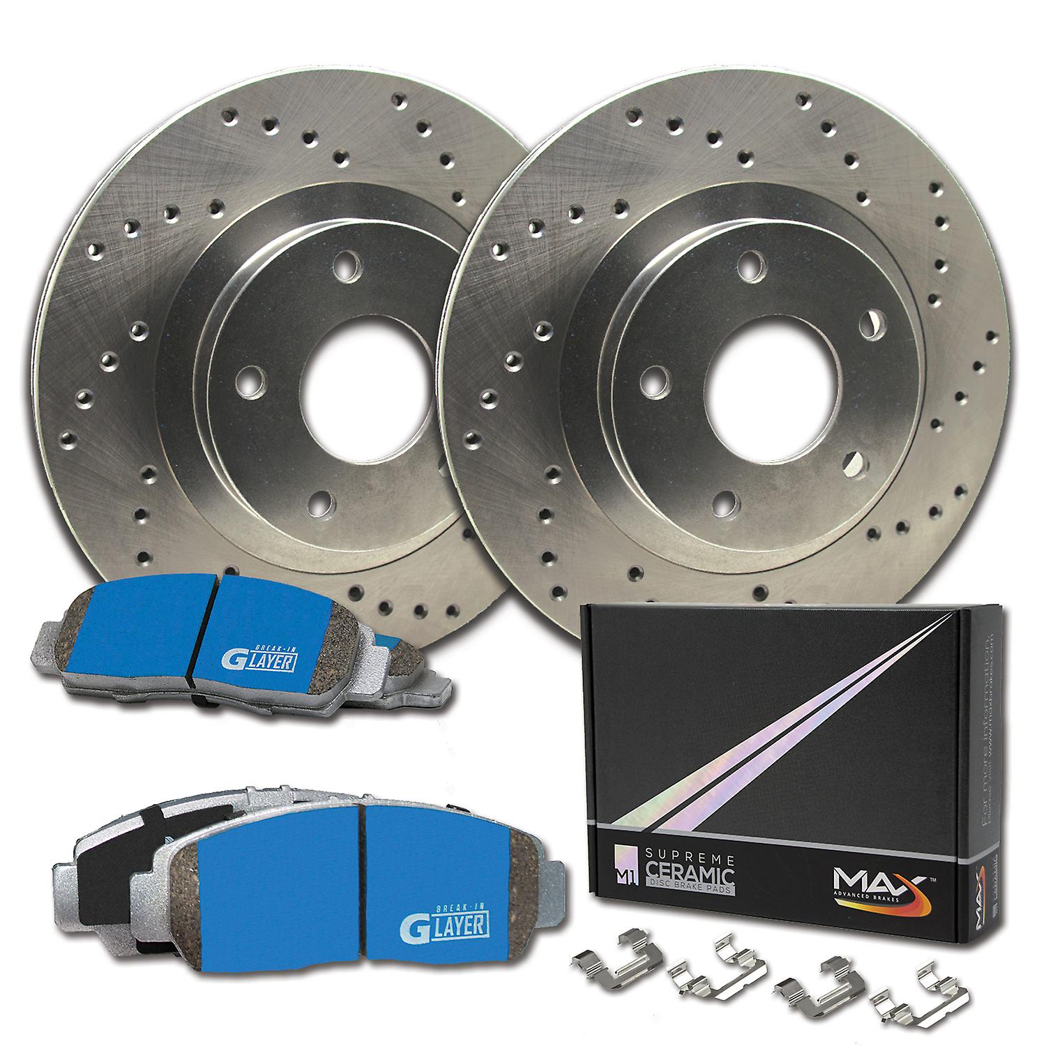 [R] Rotors w/M1 Ceramic Pads Drilled Brake Kit