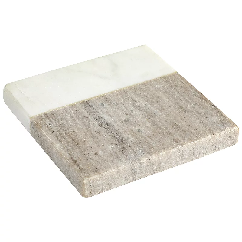 Laurie Gates Duo-Tone Four Piece Square Marble Coaster Set