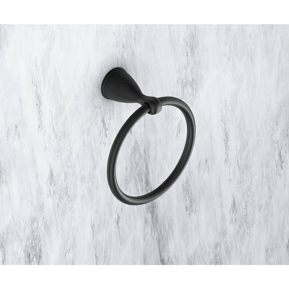 PRIVATE BRAND UNBRANDED Alima Traditional Wall Mounted Towel Ring in Matte Black Finish 2510MB-TR