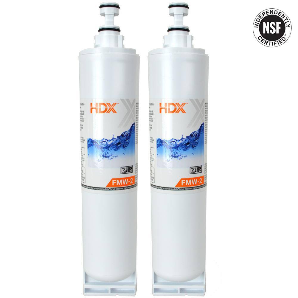 HDX FMW-2 Premium Refrigerator Water Filter Replacement Fits Whirlpool Filter 5 (2-Pack) 107031