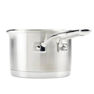 KitchenAid 3-Ply Clad 1.5 qt. Stainless Steel 3 qt. Stainless Steel Saucepan Silver 71026