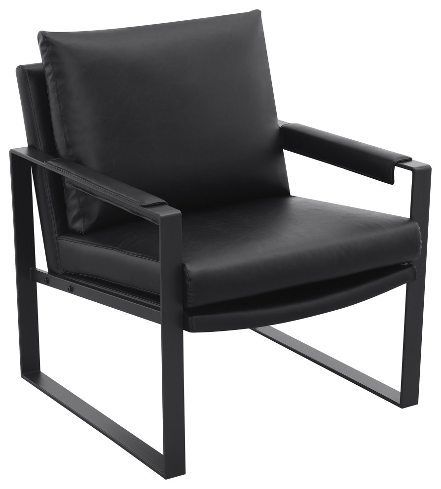 Rosalind Upholstered Track Arms Accent Chair Black and Gummetal   Modern   Armchairs And Accent Chairs   by Modon  Houzz