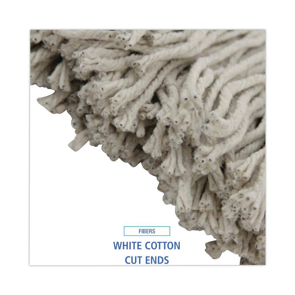 Boardwalk Cotton Premium Cut-End Wet String Mop Mop Head 20 oz. White (12-Carton) BWK220CCT