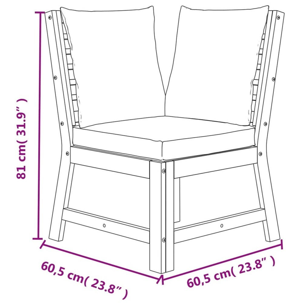 vidaXL 4/5/6/7/9/11 Piece Patio Dining Set with Cushions Solid Wood Acacia