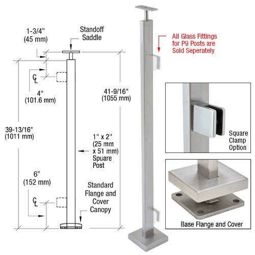 CRL P942EBS Brushed Stainless 42 P9 Series End Po...