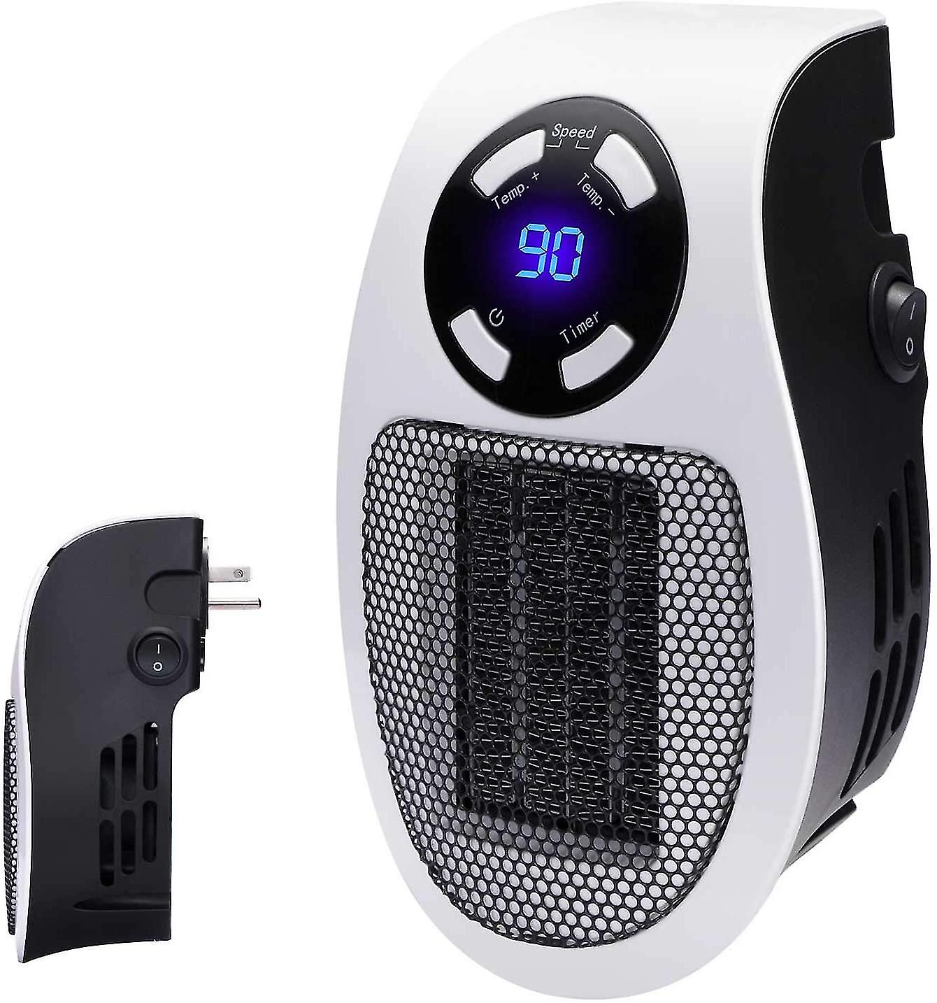 Programmable Space Heater With Led Display Wall Outlet Electric Heater With Adjustable Thermostat And Timer For Home Office Indoor Use 350 Watt Etl Li