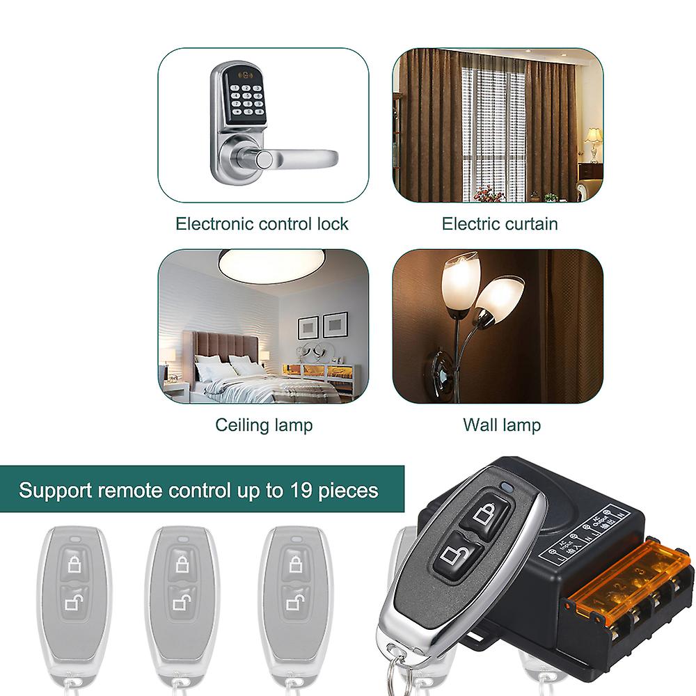 Smart Home 433mhz Ac85-220v 1ch Wireless Remote Switch Relay Receiver Transmitter Universal Remote Control Switch Module And 2pcs Rf Transmitter Remot