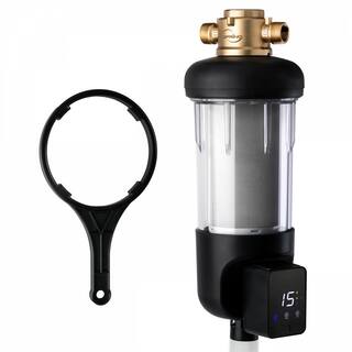 ISPRING WSP200ARJ Spin-Down Sediment Water Filter Jumbo Size Large Capacity Reusable with Touch-Screen Auto Flushing Module WSP200ARJ