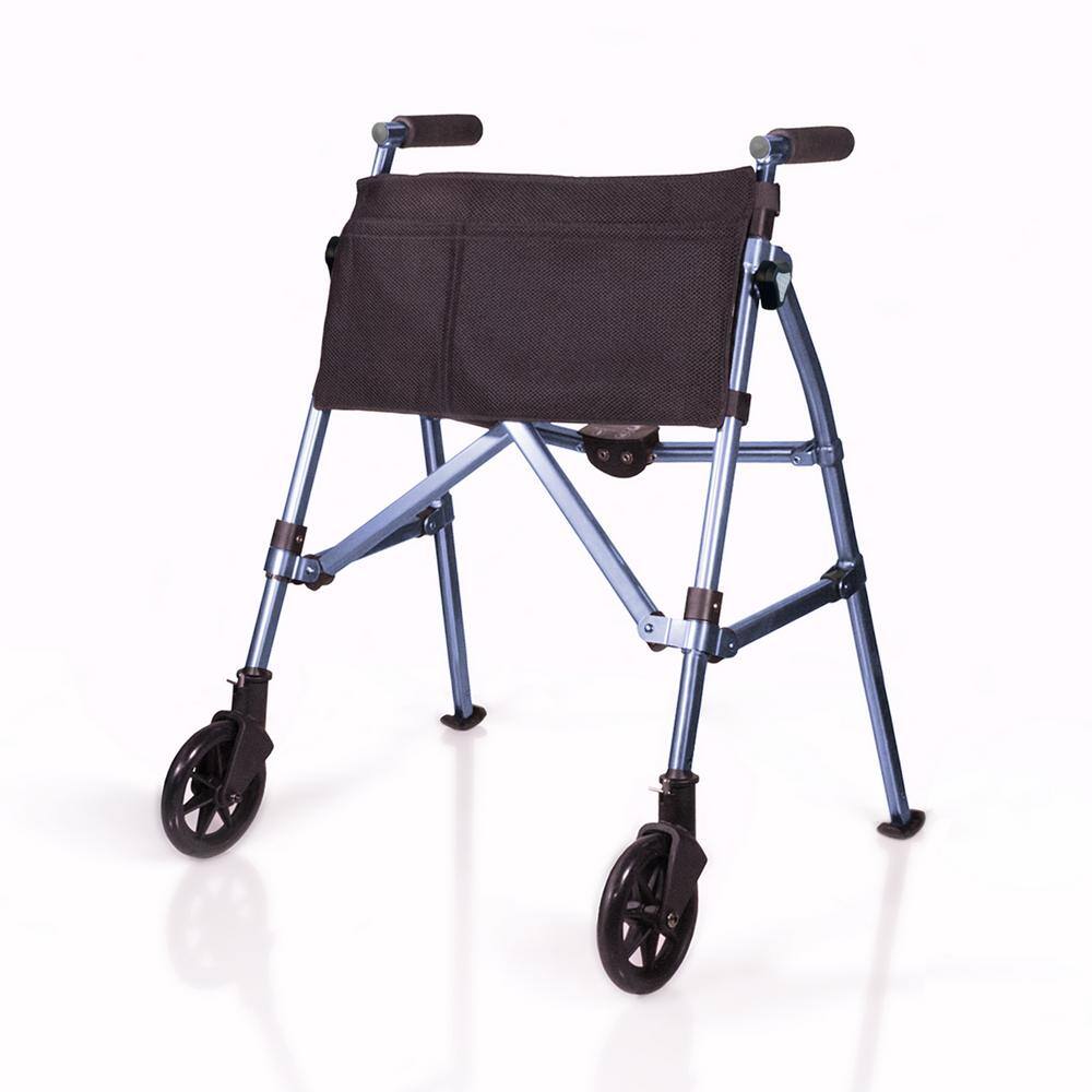 Stander EZ Fold-N-Go Walker Short Lightweight Junior Folding Walker for Seniors and Adults Cobalt Blue 4320-CB