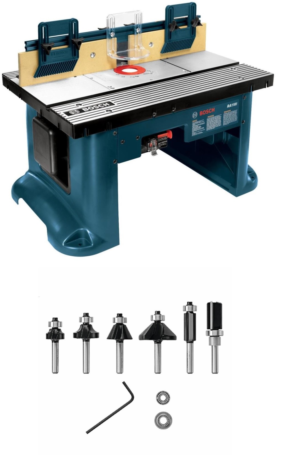 Bosch Benchtop Router Table with Trim and Edging Router Bit Set 6pc Bundle RA1181RBS006TES from Bosch