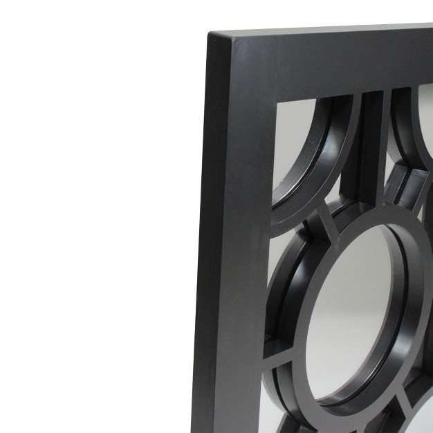 Black Geometric Circles Rectangular Wall Mirror