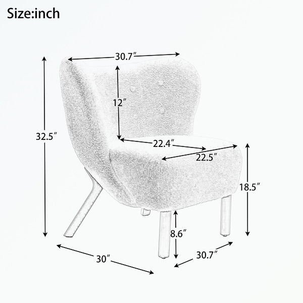 Modern Accent Chair with Solid Wood Legs