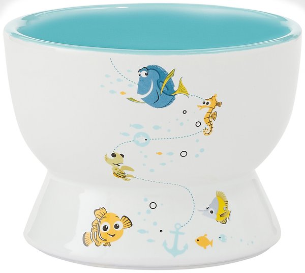 Pixar Finding Nemo Short Shape Non-Skid Elevated Ceramic Cat Bowl