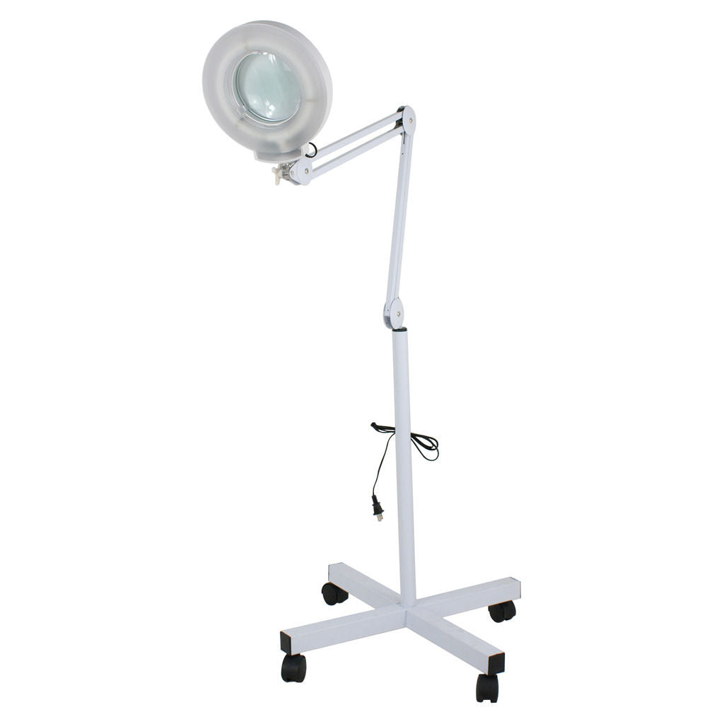 Zeny 5X Magnifying Lamp Professional Magnifier Glass Floor Lamp with Rolling Stand Adjustable Arm