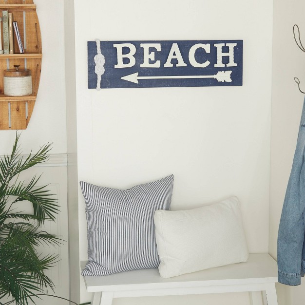 Wood Sign Coastal Beach Wall Decor Blue Olivia amp May