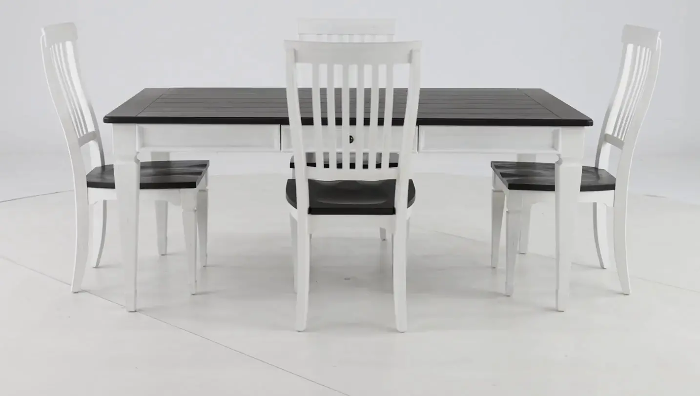 Allyson Park White 5 Piece Dining Set with Rectangle Table