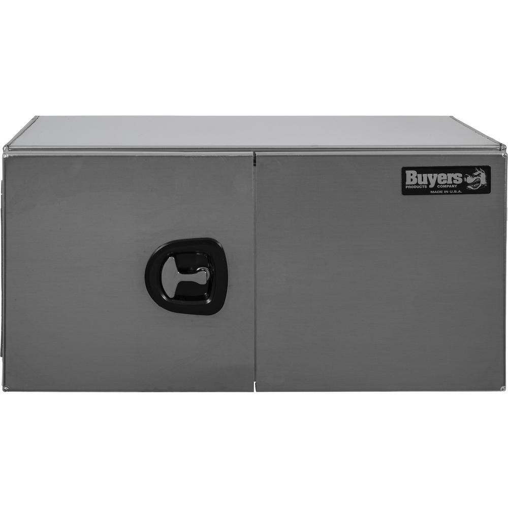 Buyers Products Company 18 in. x 18 in. x 48 in. Smooth Aluminum Underbody Truck Tool Box with Barn Door 1705310