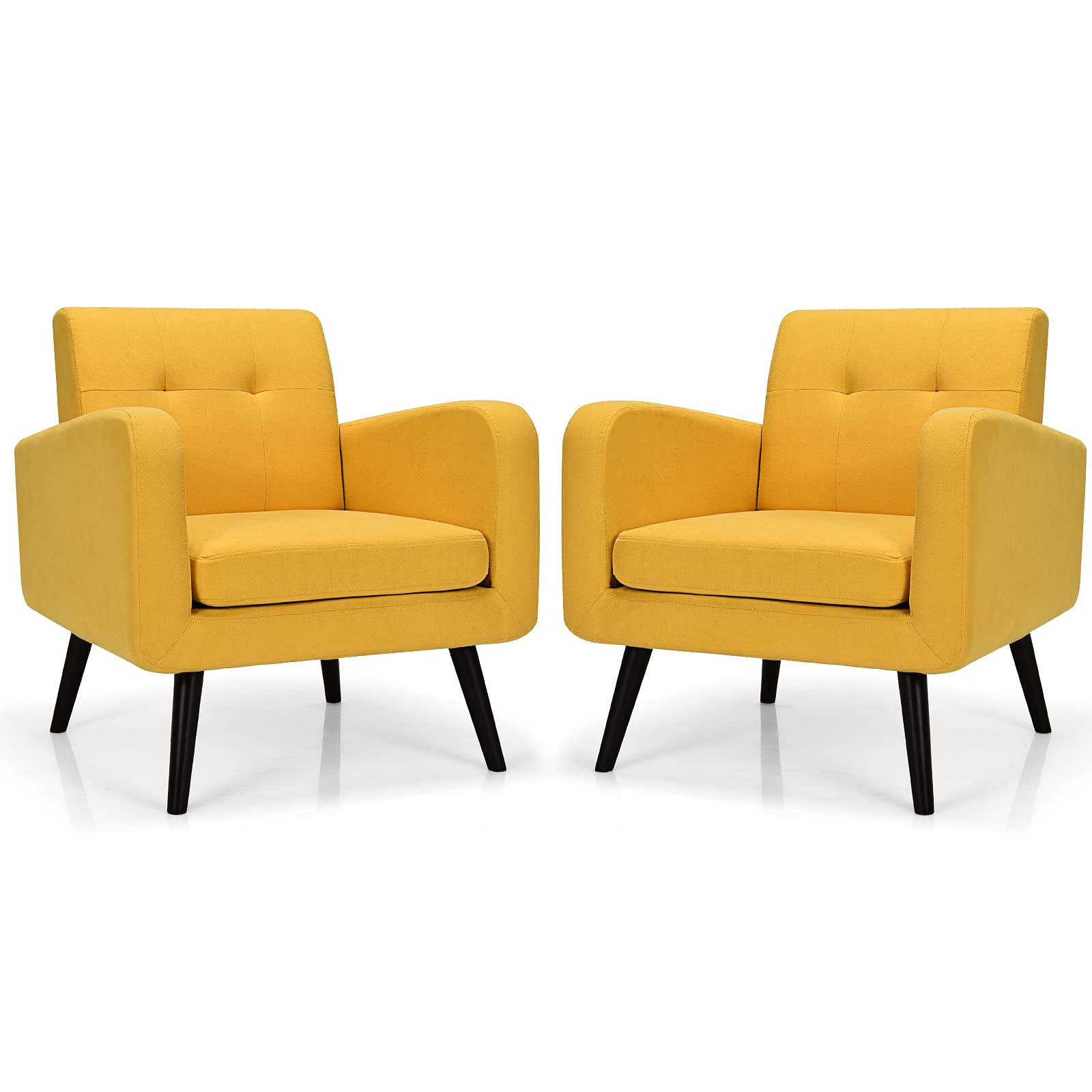 Giantex Set of 2 Modern Upholstered Accent Chairs