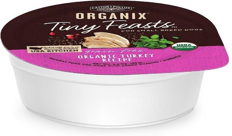 Castor and Pollux Organix Tiny Feasts Grain-Free Organic Turkey Recipe Dog Food Trays