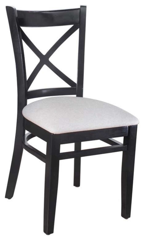 Cross Back Side Chair in Black (Set of 2)   Transitional   Dining Chairs   by Homesquare  Houzz