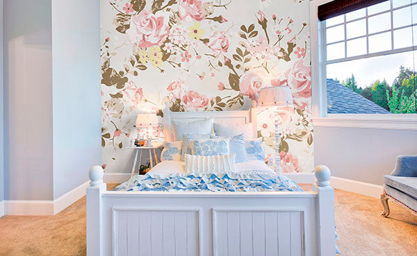 Vintage Rose Pattern Wall Mural