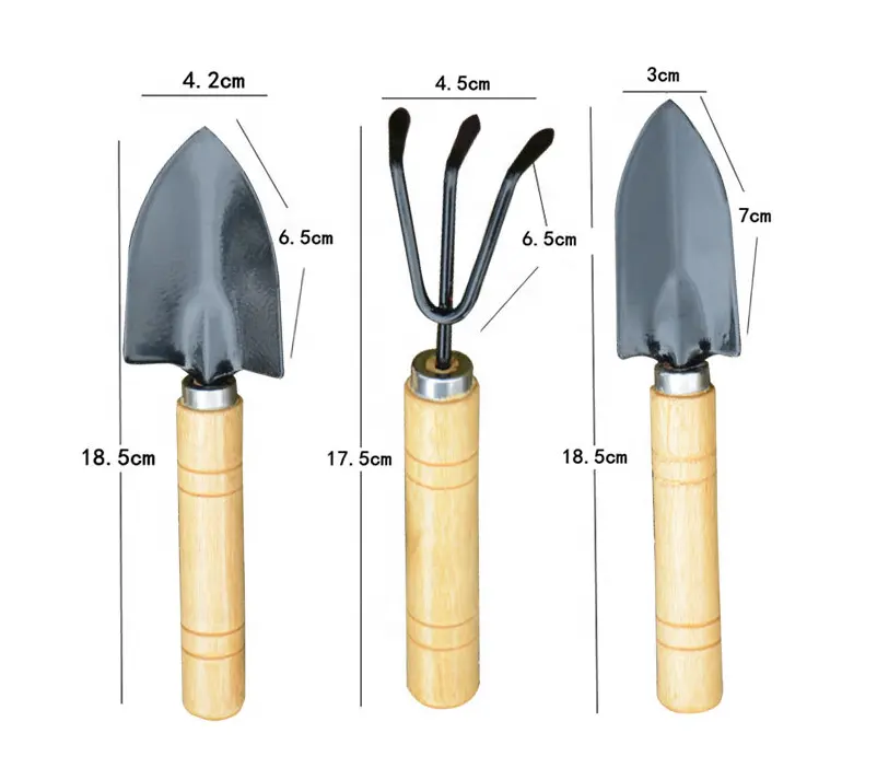 Mini gardening three piece garden small shovel digging soil gardening flower and vegetable tool kit supplies wholesale