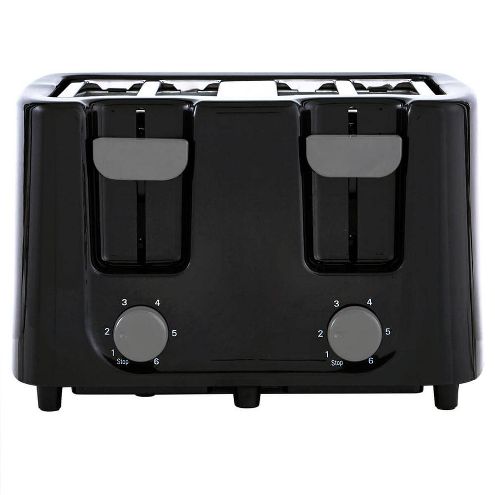 Continental 4-Slice Black Toaster with Cool-Touch Exterior CE-TT029